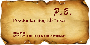 Pozderka Boglárka névjegykártya